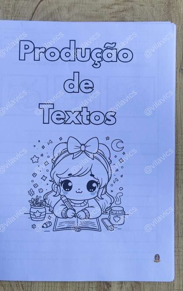 Produção de texto - Sequência de imagens para colorir